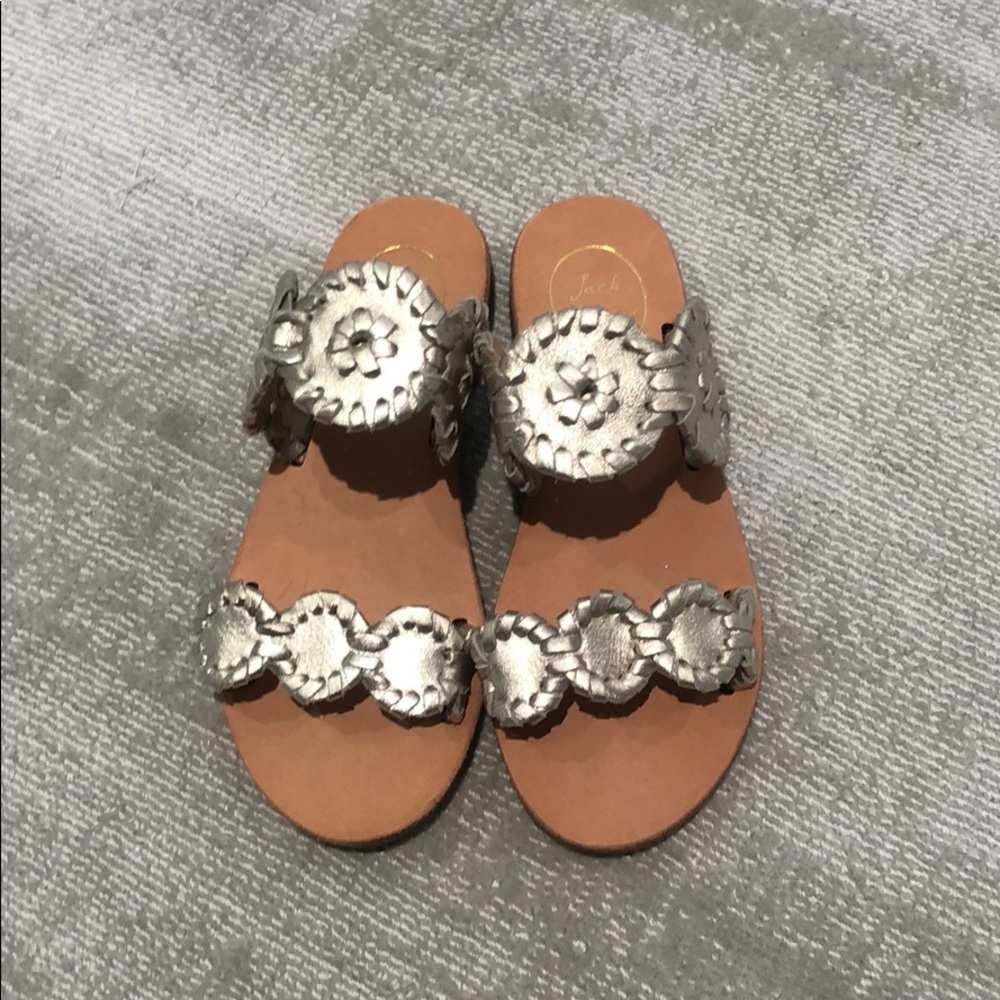 adorable girls metallic Jack Rogers sandals